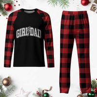 Girl Dad Lightning Bolt Checkered Varsity Daughter Daddy Plaid Pajama Set