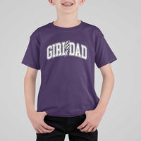 Girl Dad Lightning Bolt Checkered Varsity Daughter Daddy T Shirt For Kid