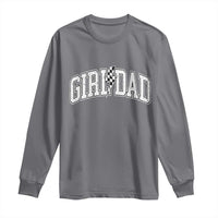 Girl Dad Lightning Bolt Checkered Varsity Daughter Daddy Long Sleeve Shirt