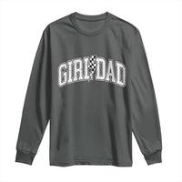 Girl Dad Lightning Bolt Checkered Varsity Daughter Daddy Long Sleeve Shirt