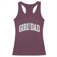 Girl Dad Lightning Bolt Checkered Varsity Daughter Daddy Racerback Tank Top
