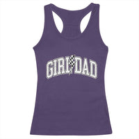 Girl Dad Lightning Bolt Checkered Varsity Daughter Daddy Racerback Tank Top