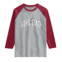 Girl Dad Lightning Bolt Checkered Varsity Daughter Daddy Raglan Shirt