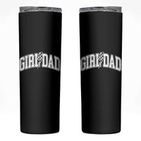 Girl Dad Lightning Bolt Checkered Varsity Daughter Daddy Skinny Tumbler