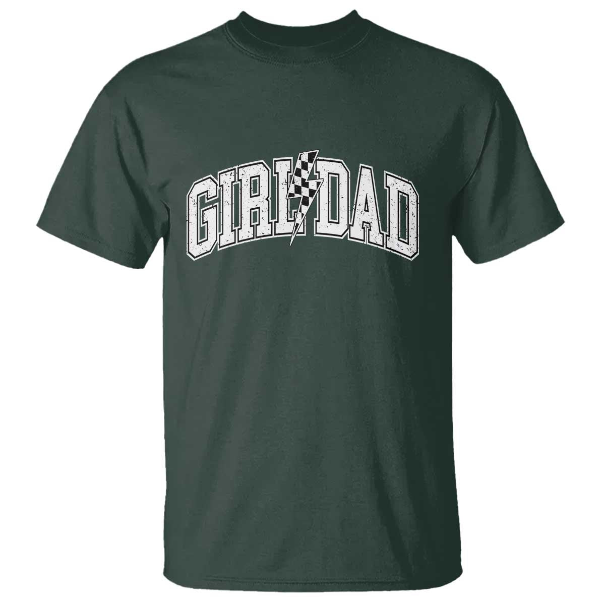 Girl Dad Lightning Bolt Checkered Varsity Daughter Daddy T Shirt
