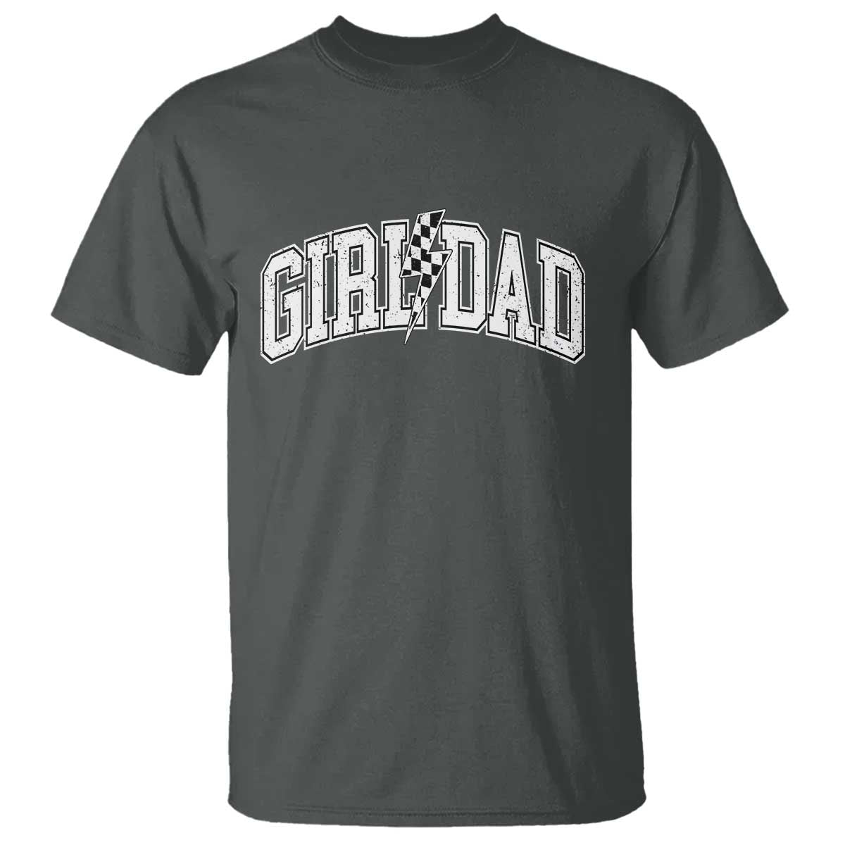 Girl Dad Lightning Bolt Checkered Varsity Daughter Daddy T Shirt