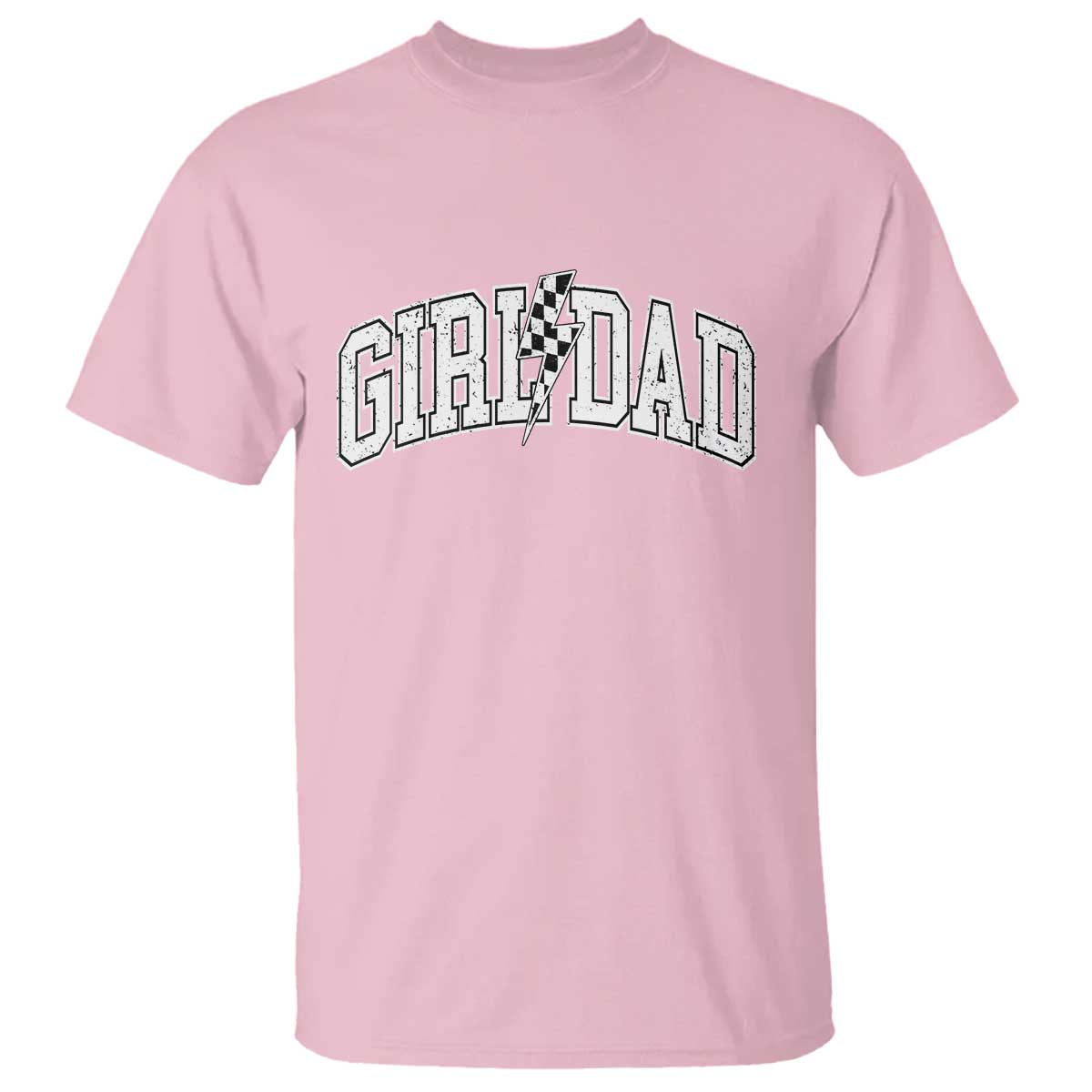 Girl Dad Lightning Bolt Checkered Varsity Daughter Daddy T Shirt