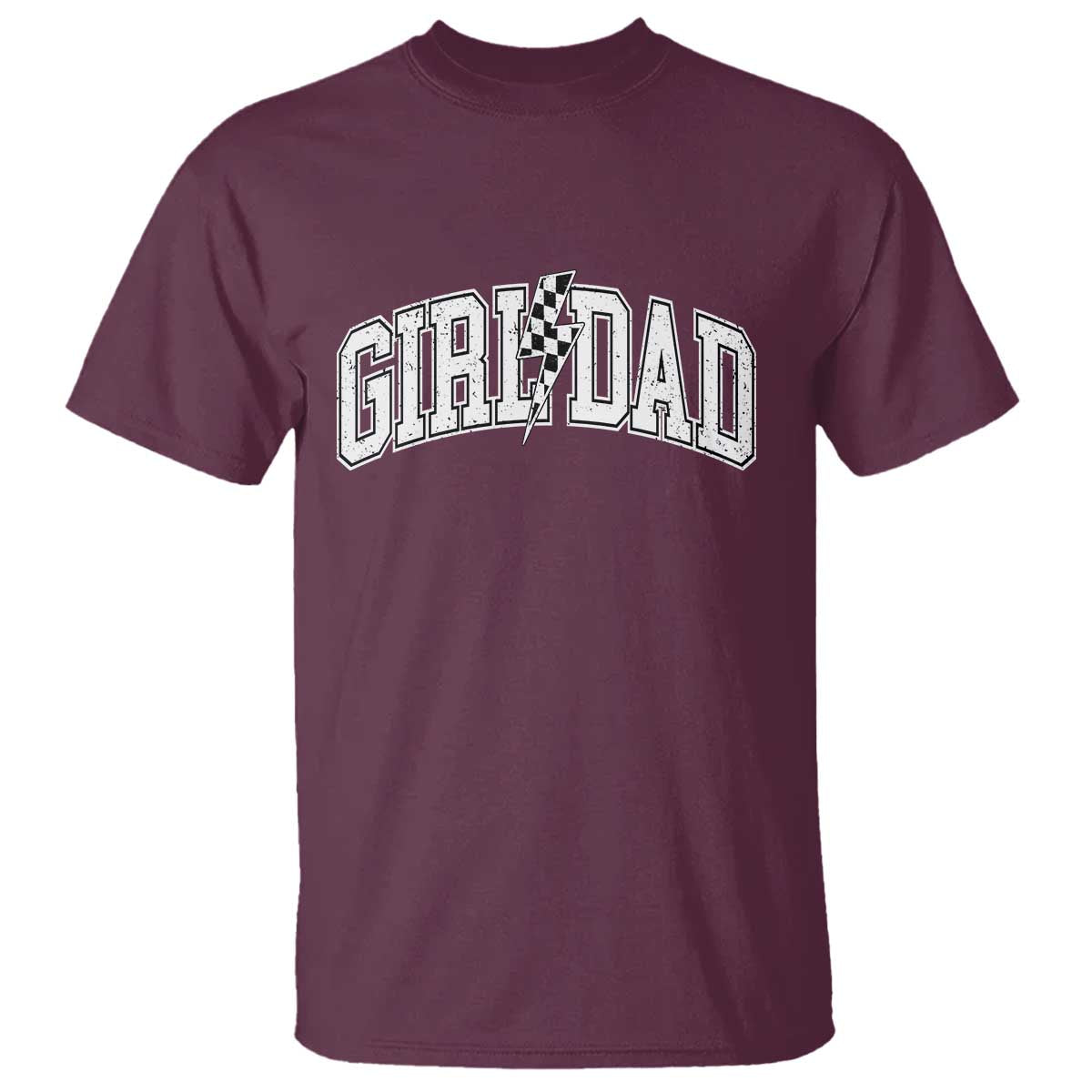 Girl Dad Lightning Bolt Checkered Varsity Daughter Daddy T Shirt