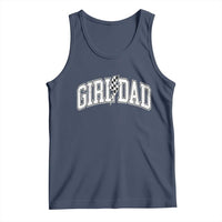 Girl Dad Lightning Bolt Checkered Varsity Daughter Daddy Tank Top