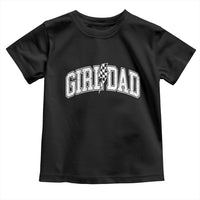 Girl Dad Lightning Bolt Checkered Varsity Daughter Daddy Toddler T Shirt