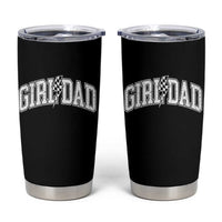 Girl Dad Lightning Bolt Checkered Varsity Daughter Daddy Tumbler Cup