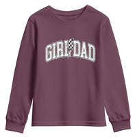 Girl Dad Lightning Bolt Checkered Varsity Daughter Daddy Youth Sweatshirt