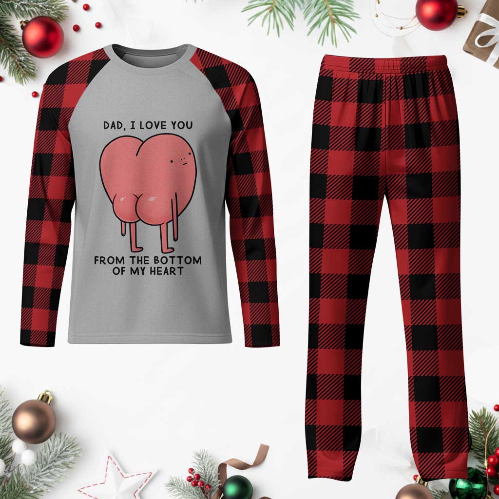 Dad I Love You From The Bottom Of My Heart Plaid Pajama Set Fathers Day Gifts