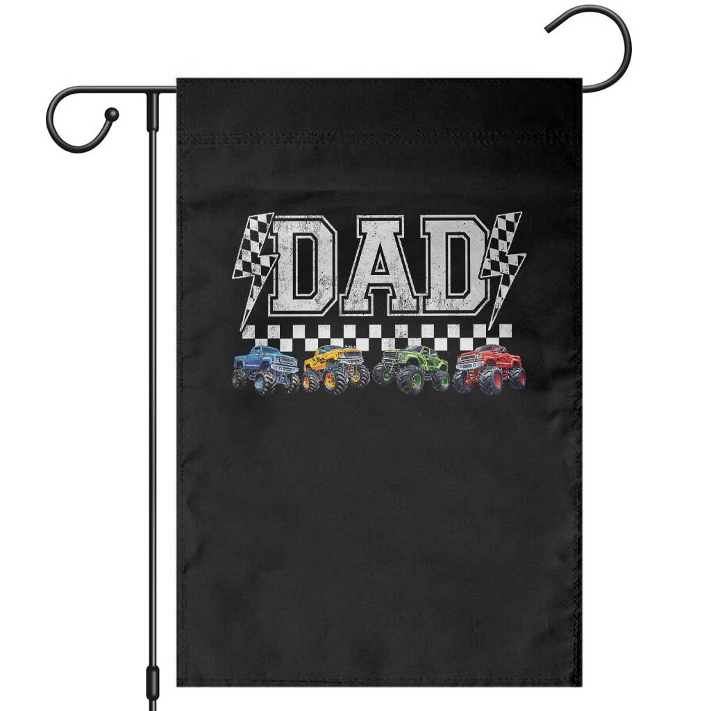 Monster Truck Dad Garden Flag Funny Truck Daddy Checkered Father's Day