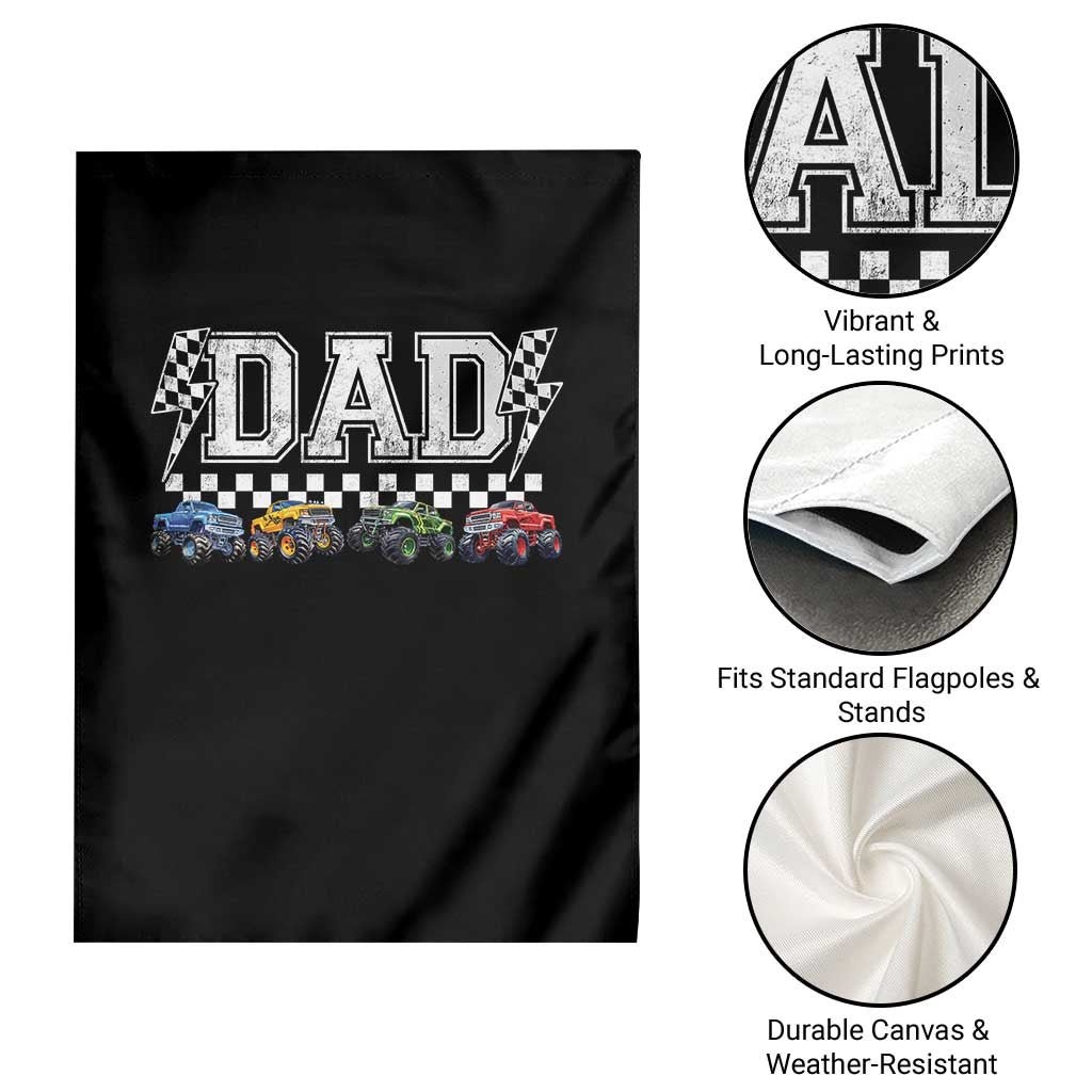 Monster Truck Dad Garden Flag Funny Truck Daddy Checkered Father's Day