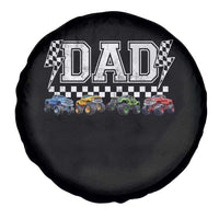 Monster Truck Dad Spare Tire Cover Funny Truck Daddy Checkered Father's Day