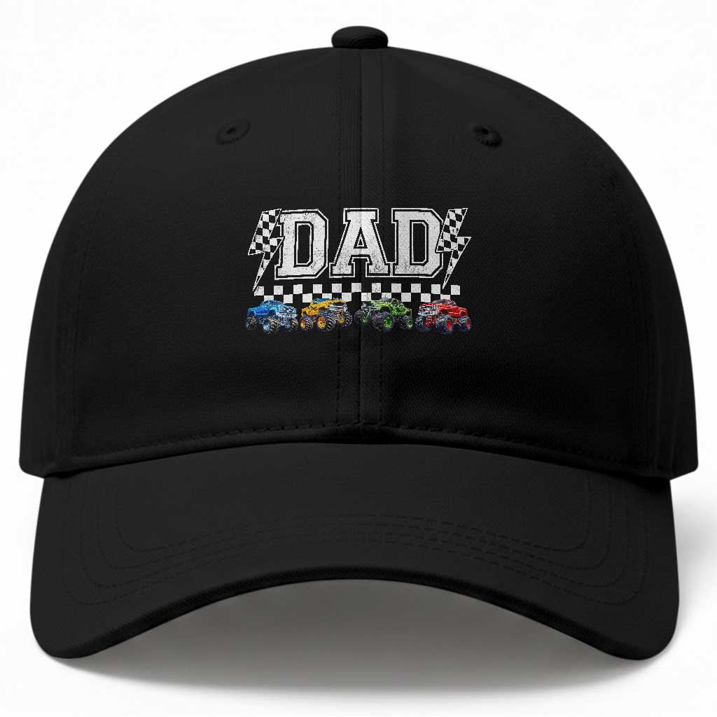 Monster Truck Dad Baseball Cap Funny Truck Daddy Checkered Father's Day