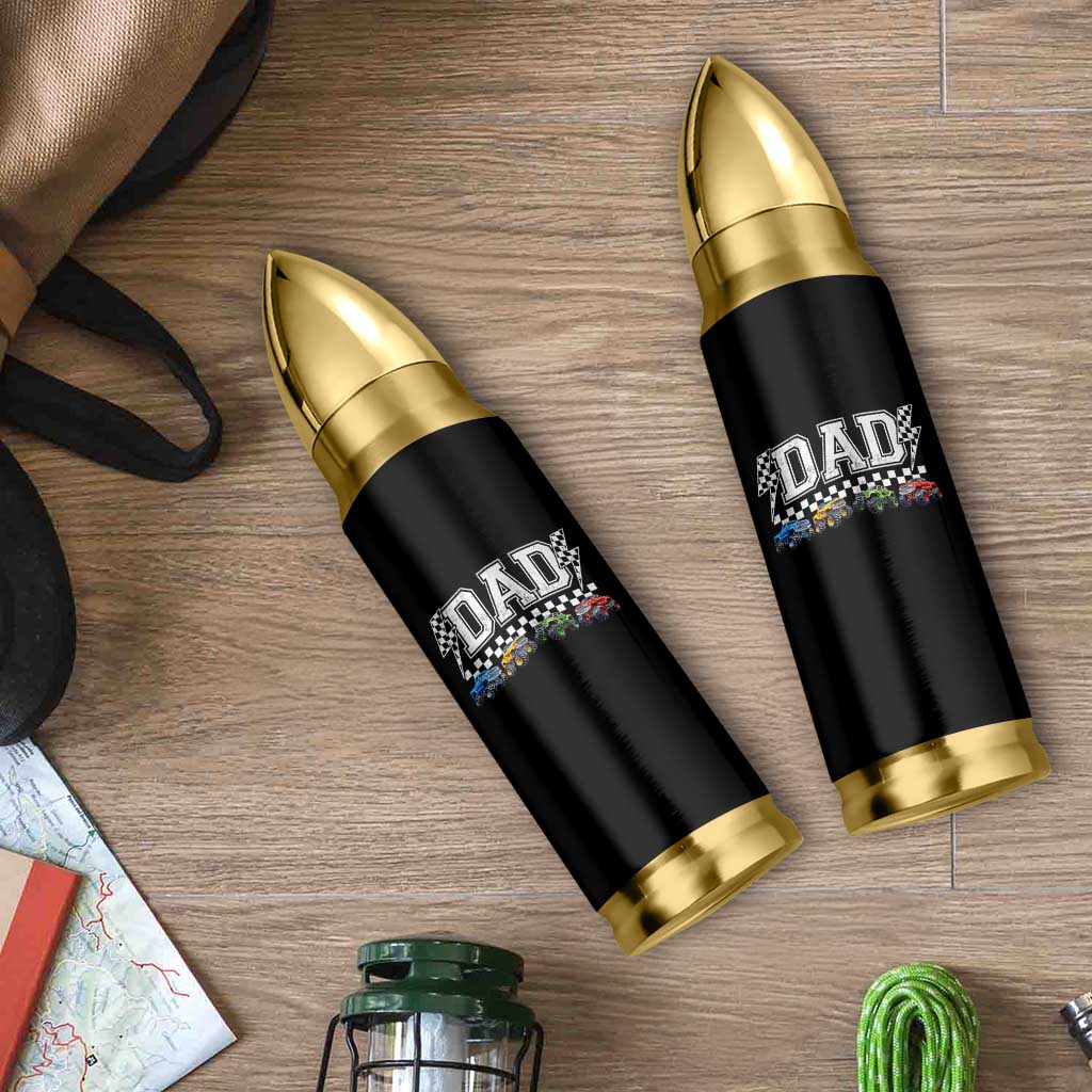 Monster Truck Dad Bullet Tumbler Funny Truck Daddy Checkered Father's Day