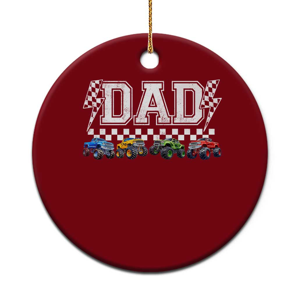 Monster Truck Dad Ceramic Ornament Funny Truck Daddy Checkered Father's Day