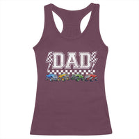 Monster Truck Dad Racerback Tank Top Funny Truck Daddy Checkered Father's Day