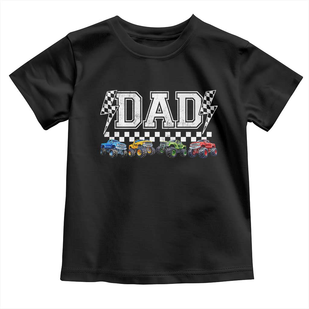 Monster Truck Dad Toddler T Shirt Funny Truck Daddy Checkered Father's Day