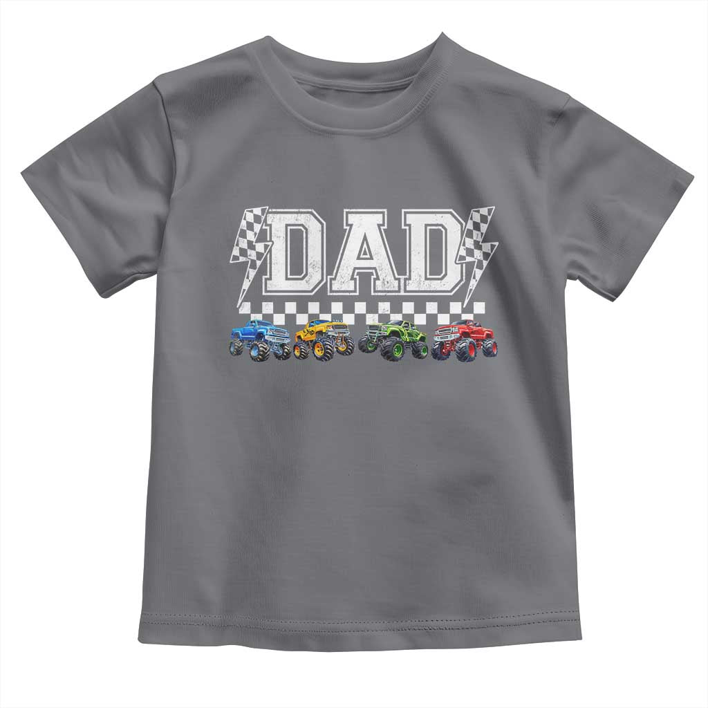 Monster Truck Dad Toddler T Shirt Funny Truck Daddy Checkered Father's Day