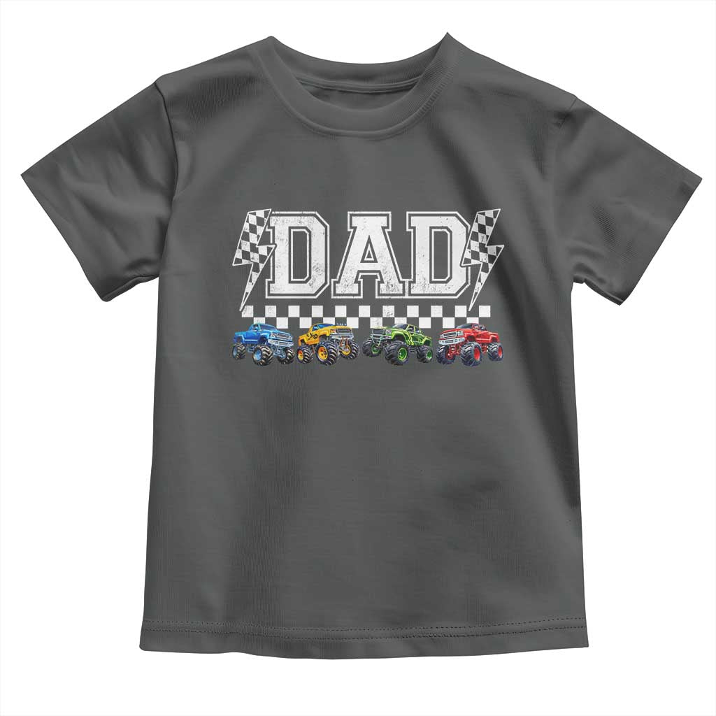 Monster Truck Dad Toddler T Shirt Funny Truck Daddy Checkered Father's Day