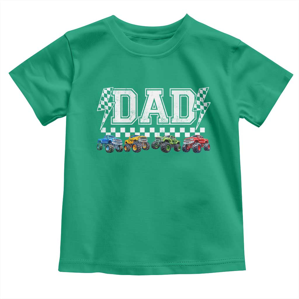 Monster Truck Dad Toddler T Shirt Funny Truck Daddy Checkered Father's Day