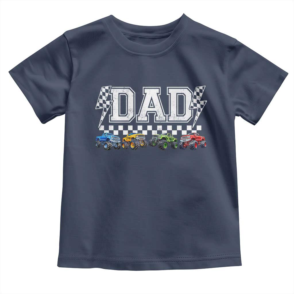 Monster Truck Dad Toddler T Shirt Funny Truck Daddy Checkered Father's Day