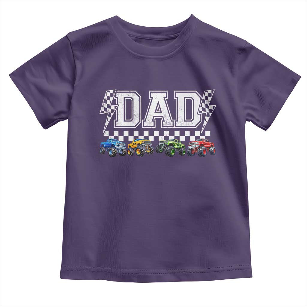 Monster Truck Dad Toddler T Shirt Funny Truck Daddy Checkered Father's Day