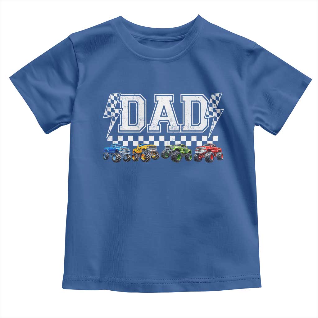 Monster Truck Dad Toddler T Shirt Funny Truck Daddy Checkered Father's Day