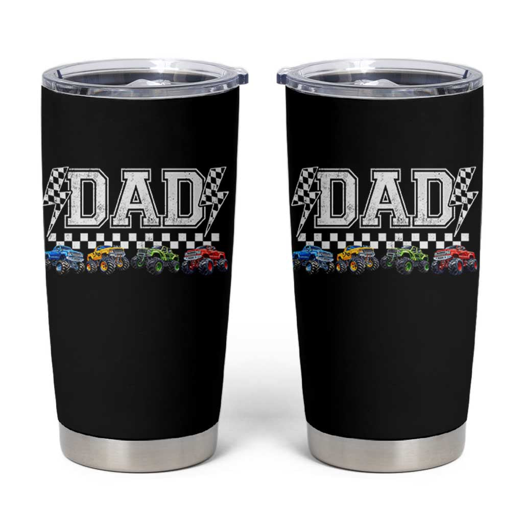 Monster Truck Dad Tumbler Cup Funny Truck Daddy Checkered Father's Day