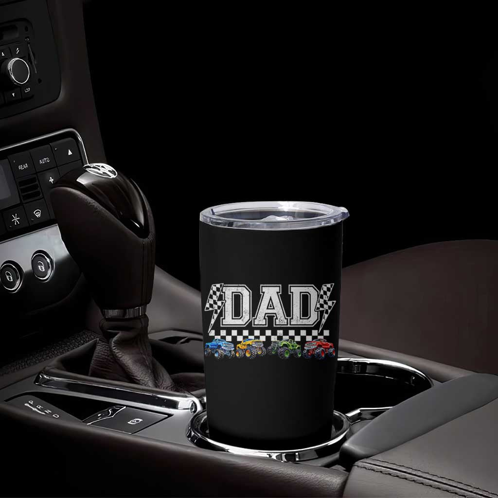 Monster Truck Dad Tumbler Cup Funny Truck Daddy Checkered Father's Day