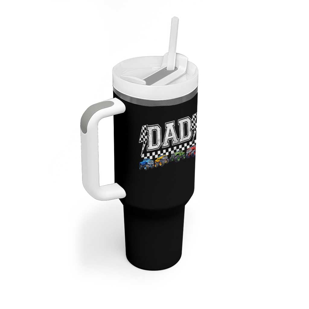 Monster Truck Dad Tumbler With Handle Funny Truck Daddy Checkered Father's Day