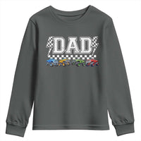 Monster Truck Dad Youth Sweatshirt Funny Truck Daddy Checkered Father's Day