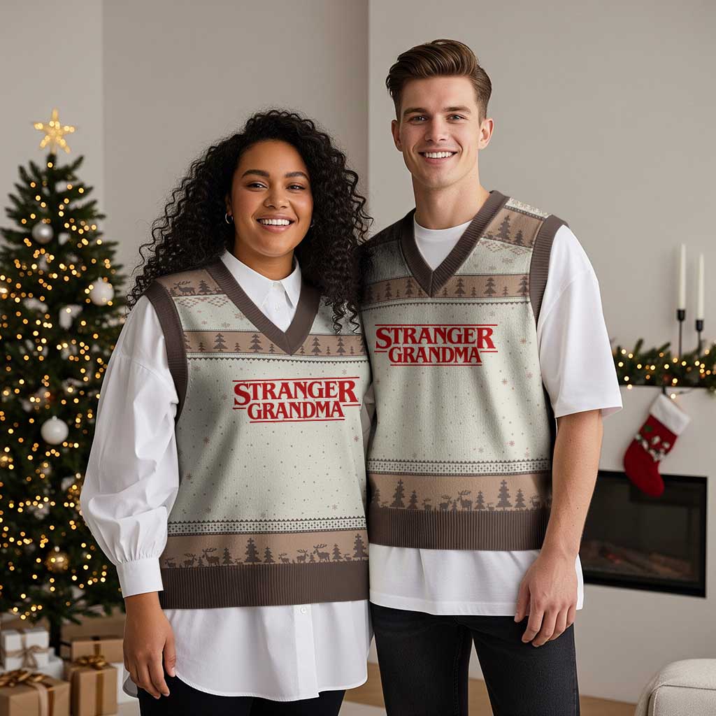 Stranger Grandma V-Neck Knit Sweater Vest Funny Grandmother Movie Gift