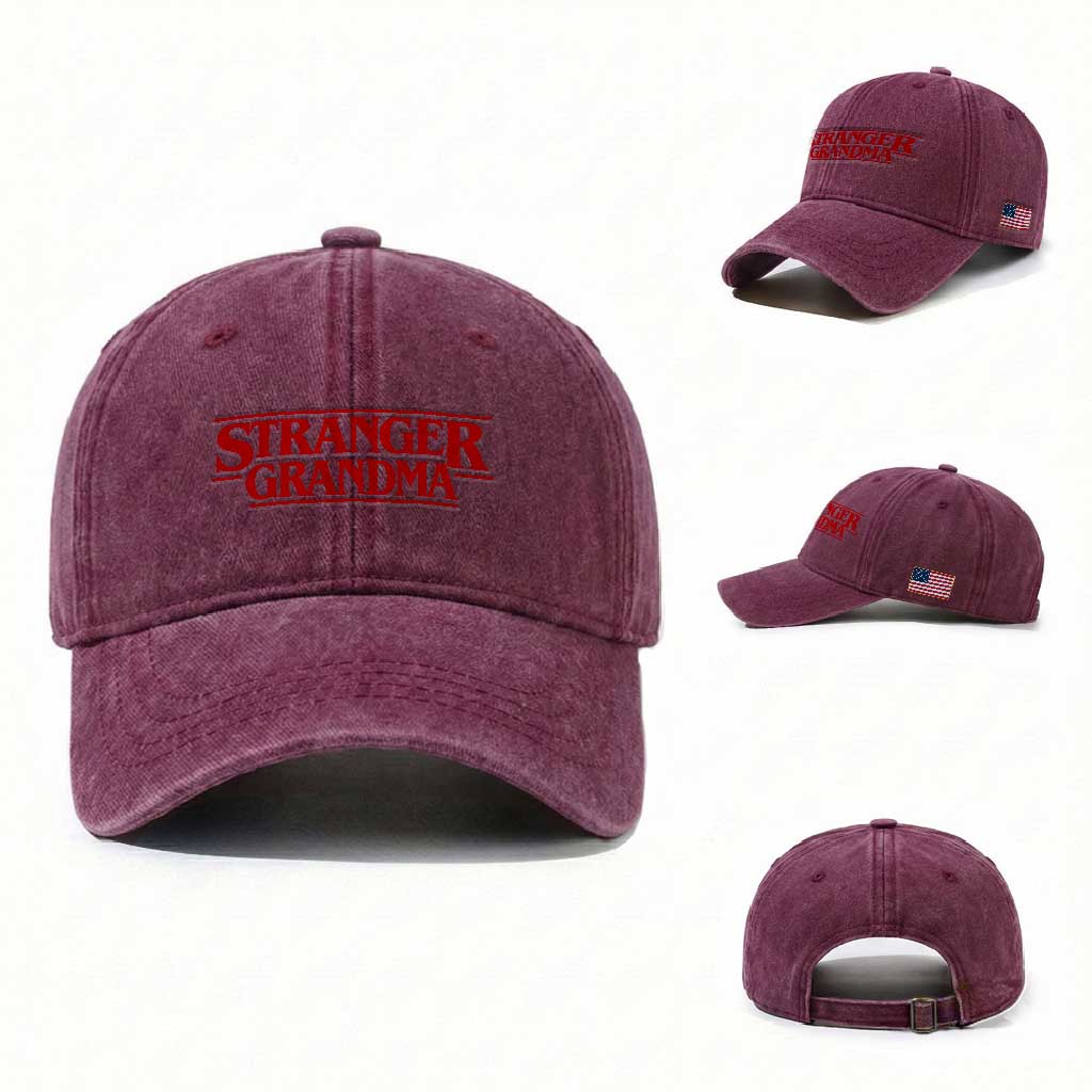 Stranger Grandma Washed Cotton Baseball Cap Funny Grandmother Movie Gift