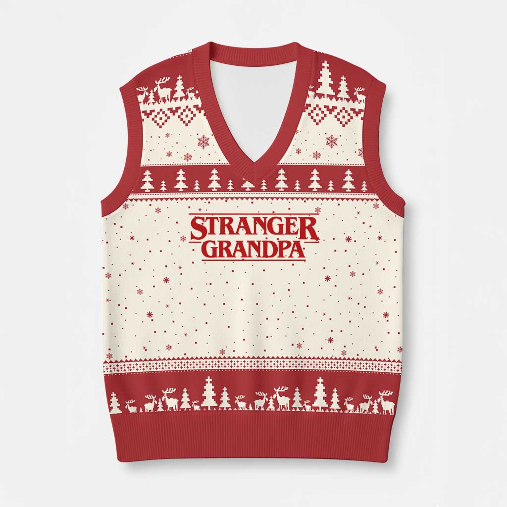 Stranger Grandpa V-Neck Knit Sweater Vest Funny Grandfather Movie Gift