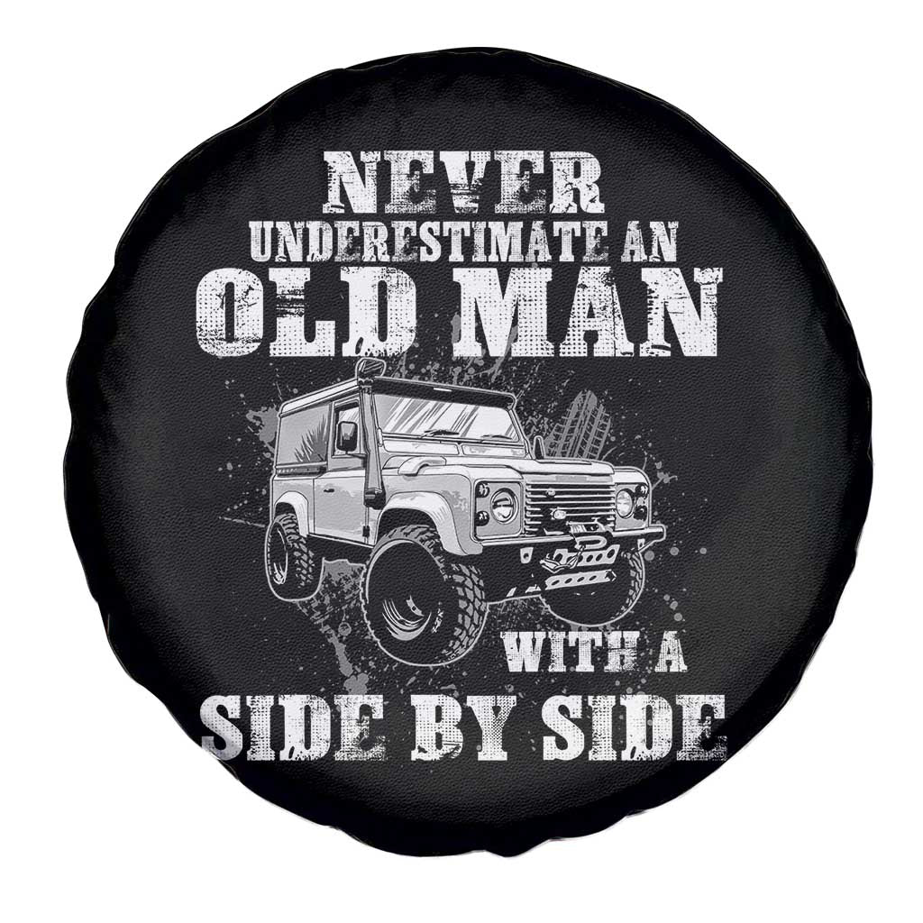 Classic Car Spare Tire Cover Never Underestimate An Old Man With A Side By Side Vintage Car - Wonder Print Shop