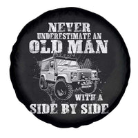 Classic Car Spare Tire Cover Never Underestimate An Old Man With A Side By Side Vintage Car - Wonder Print Shop