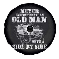Classic Car Spare Tire Cover Never Underestimate An Old Man With A Side By Side Vintage Car - Wonder Print Shop