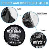 Classic Car Spare Tire Cover Never Underestimate An Old Man With A Side By Side Vintage Car - Wonder Print Shop