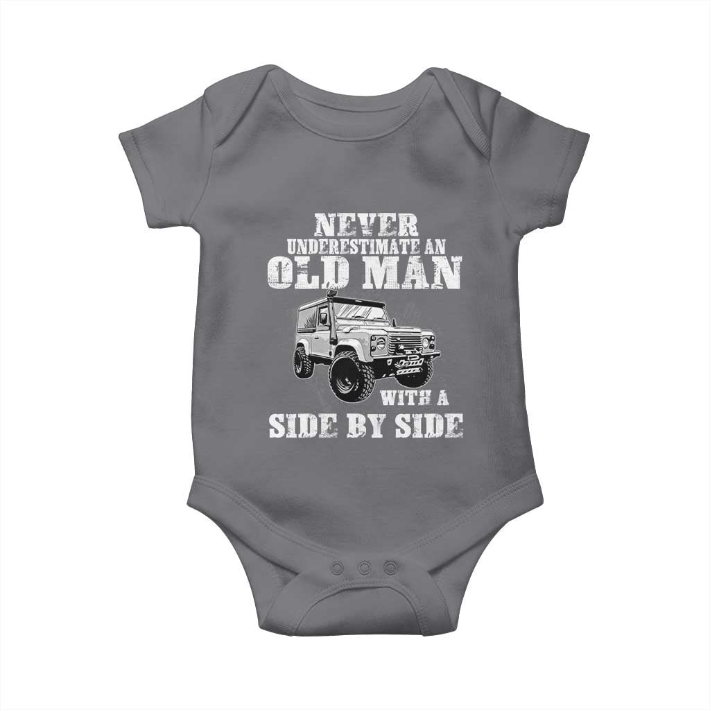 Classic Car Baby Onesie Never Underestimate An Old Man With A Side By Side Vintage Car - Wonder Print Shop