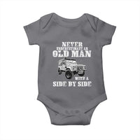 Classic Car Baby Onesie Never Underestimate An Old Man With A Side By Side Vintage Car - Wonder Print Shop