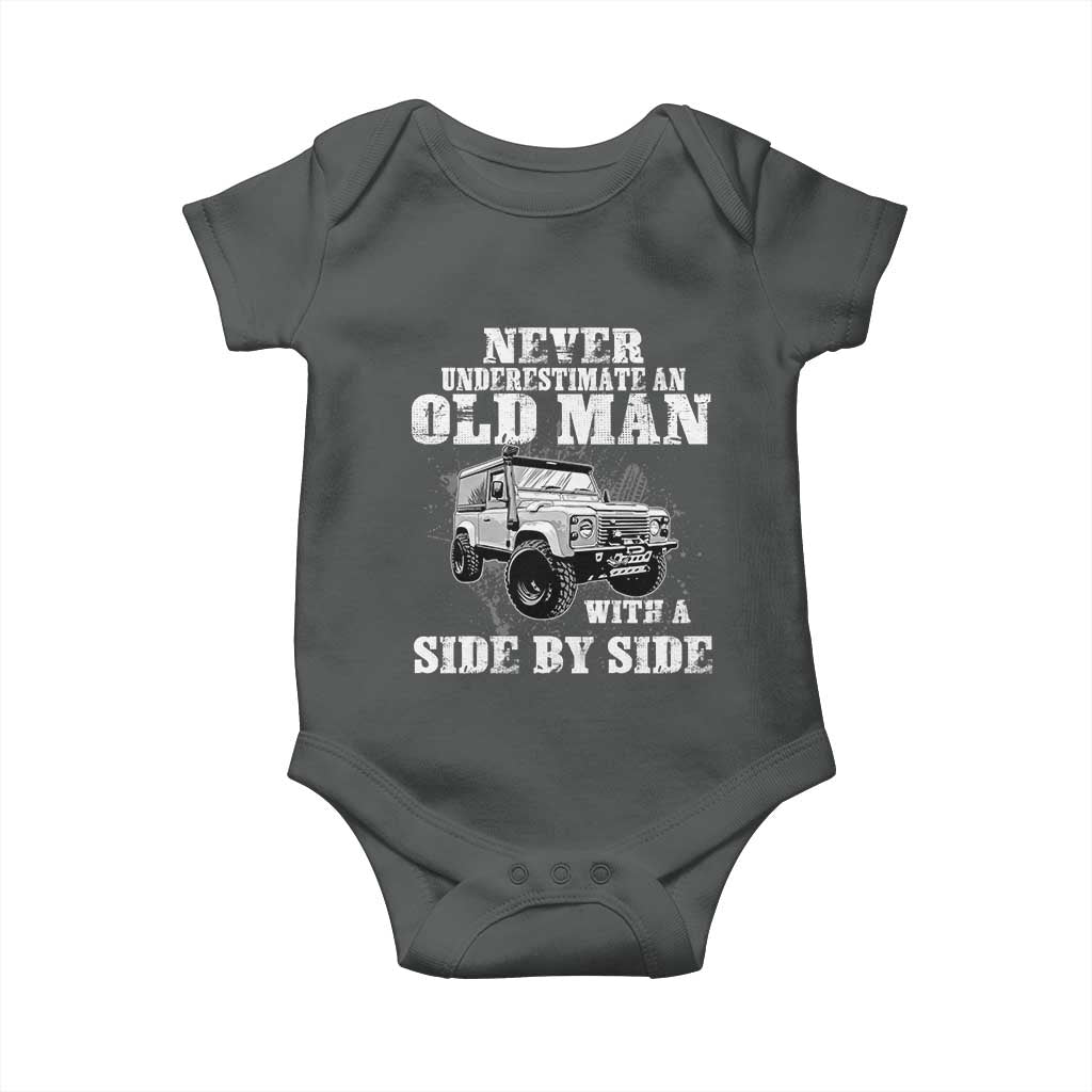Classic Car Baby Onesie Never Underestimate An Old Man With A Side By Side Vintage Car - Wonder Print Shop