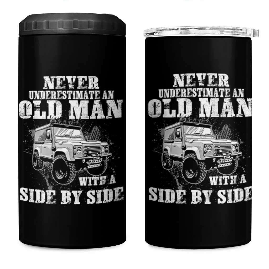 Classic Car 4 in 1 Can Cooler Tumbler Never Underestimate An Old Man With A Side By Side Vintage Car - Wonder Print Shop