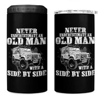 Classic Car 4 in 1 Can Cooler Tumbler Never Underestimate An Old Man With A Side By Side Vintage Car - Wonder Print Shop