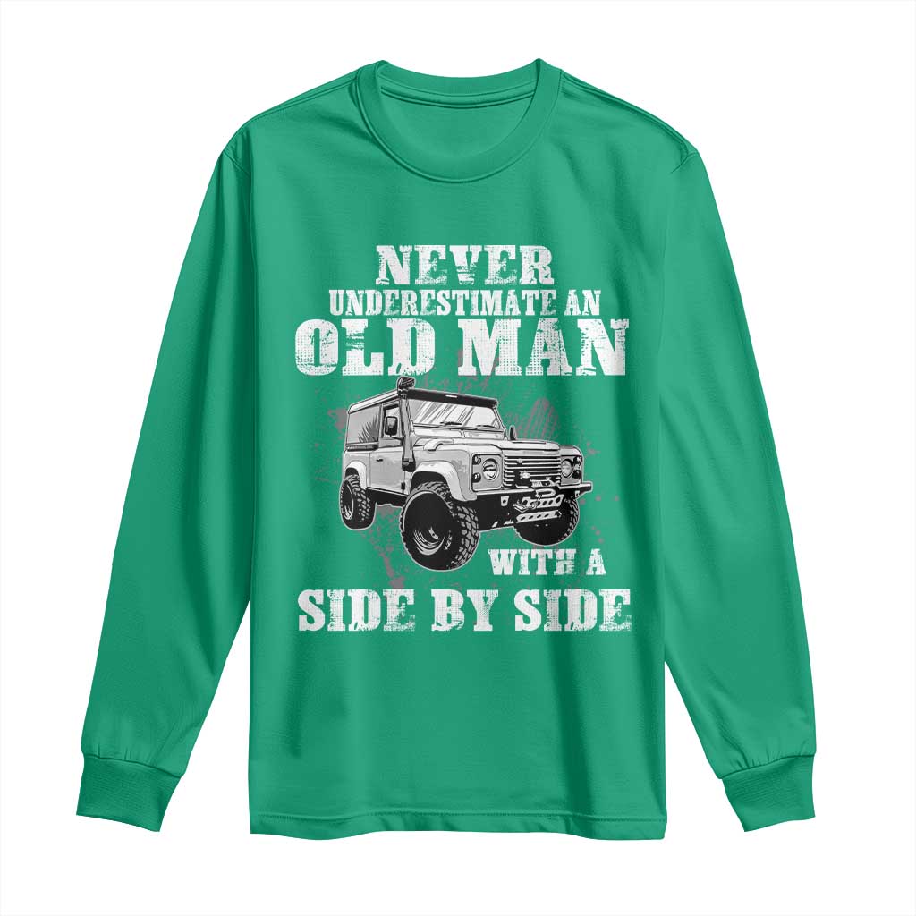 Classic Car Long Sleeve Shirt Never Underestimate An Old Man With A Side By Side Vintage Car - Wonder Print Shop