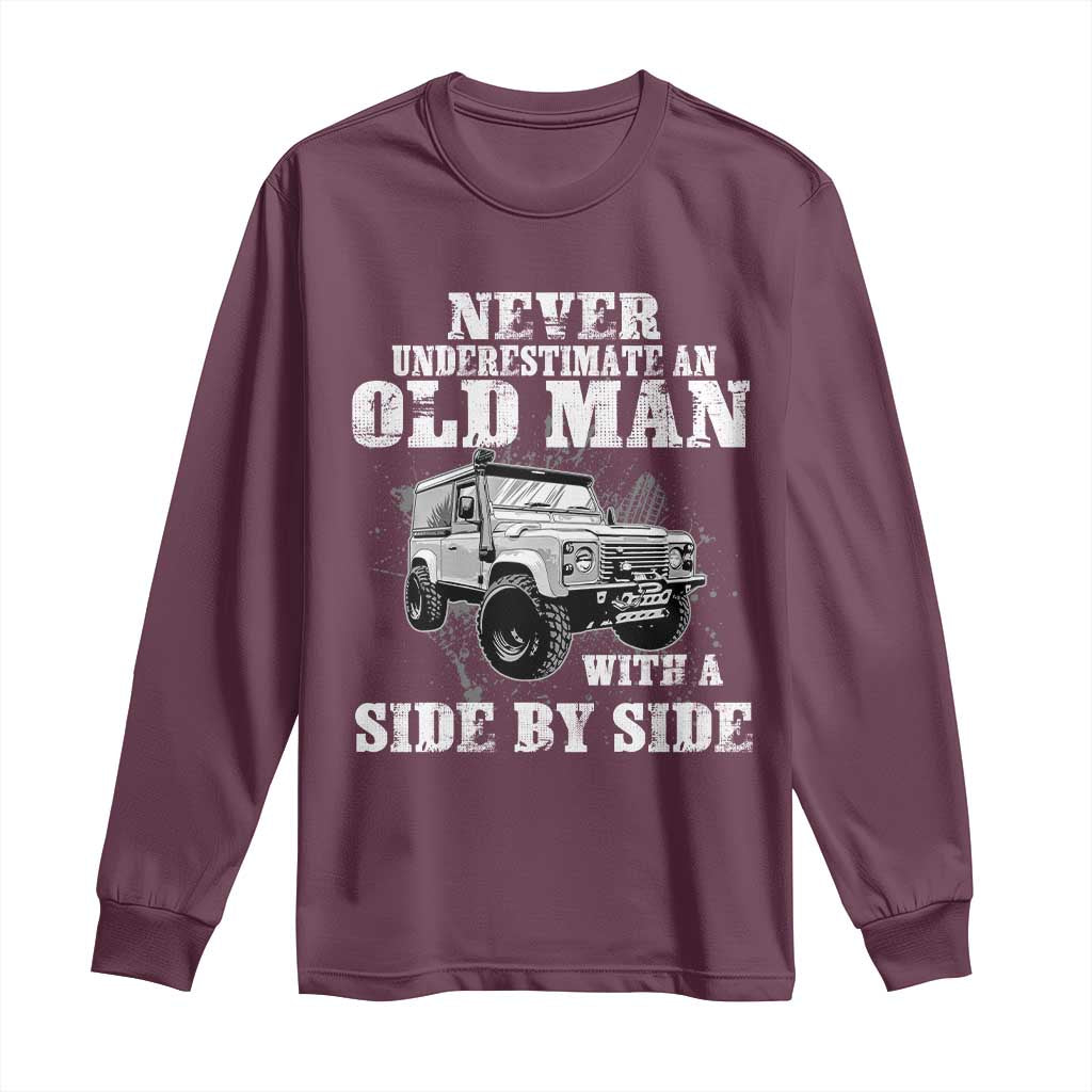 Classic Car Long Sleeve Shirt Never Underestimate An Old Man With A Side By Side Vintage Car - Wonder Print Shop