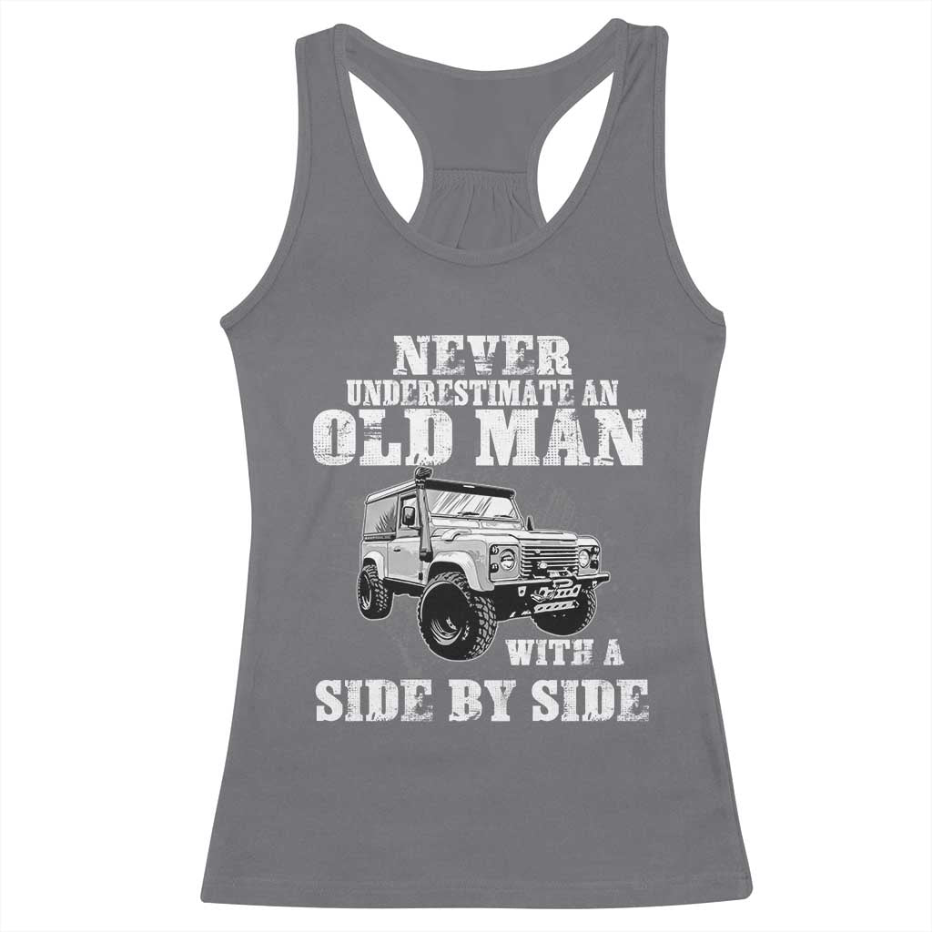 Classic Car Racerback Tank Top Never Underestimate An Old Man With A Side By Side Vintage Car - Wonder Print Shop